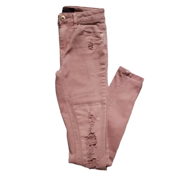 No Boundaries Jeans No Boundaries Pink Acid Wash Ripped Jeans